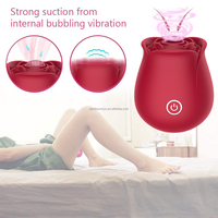 Rosen-Lutsch-Vibrator und Brustwarzenstimulator für Frauen, 10 Intensitätsstufen Saugnapf-Kitzelvibrator in Rosenform