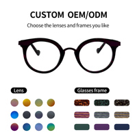 Montura de Gafas Unisex Redondas con Aro Completo, Lentes Ópticas de Moda, Lentes de PC Económicas y Personalizables para Lectura, Aptas para Todas las Formas de Rostro