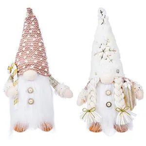 Đồ Trang Trí Giáng Sinh Gnome Râu Dài Có Đèn Búp Bê Rudolph Đèn LED Phát Sáng Giáng Sinh Gnome Búp Bê Ông Già Noel Tomte Thụy Điển