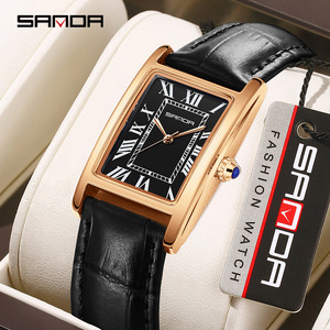 Sanda 1150 חם מכירה יוניסקס wristwatch רטרו קוורץ מרובע עם רצועת עור עמיד למים סגנון קסם - Product Image 3