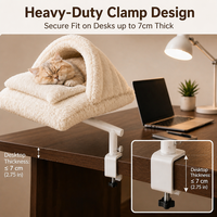 Hamac pour chat à fixer sur bureau, sans perçage, rotatif à 360°, en polaire pelucheuse, lit pour chat, nid pour chat, OEM ODM pour bureau et maison