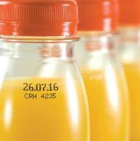 Imprimante d'étiquettes à jet d'encre automatique haute vitesse 160 m/min à 3 lignes pour l'impression de dates sur les bouteilles de produits alimentaires et de boissons