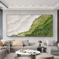 Peinture à l'huile sur toile 100% peinte à la main, style plâtre blanc 3D, paysage marin moderne, texture abstraite