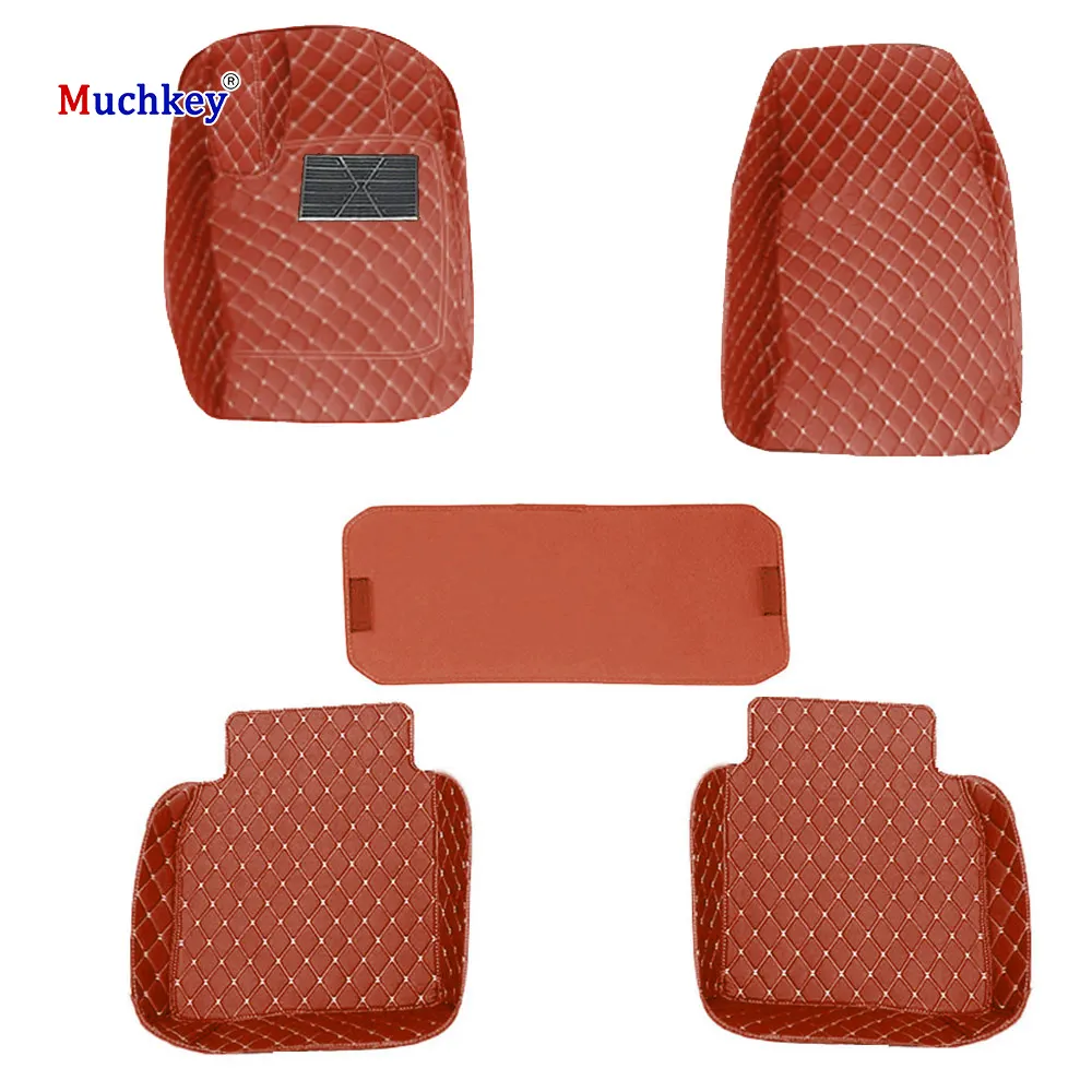 Muchkey 5pcs All Weather Car Carpet Left-Hand Drive Floor Pedal Luxury Non Slip Waterproof Universal Size Leather Car Mats