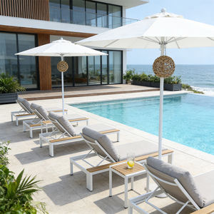 <span class=keywords><strong>Chaise</strong></span> de loisirs pliable en <span class=keywords><strong>aluminium</strong></span> pour cour d'hôtel en plein air avec coussin - Lit de soleil réglable résistant aux UV pour <span class=keywords><strong>piscine</strong></span> et plage - Product Image 2