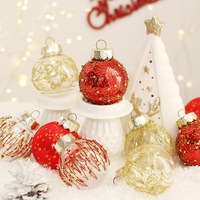 Juego de bolas de Navidad transparentes de PET de 6 cm (25 piezas) |   Festival Multicolor |   Caja de Regalo con Adornos Colgantes de Alta Calidad
