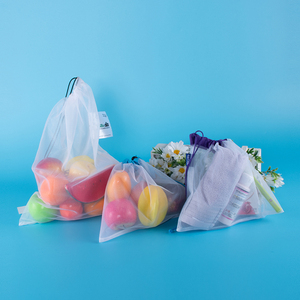 Personalizzato eco friendly riciclato riutilizzabile in poliestere rpet sacchetto della maglia per frutta e verdura, la produzione di borse set, sacchetto netto - Product Image 1