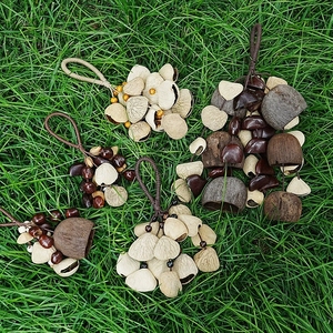 Campana de Sonido Portátil Hecha a Mano con Cáscaras de Frutas Variadas, Sonajero de Terapia de Sonido para Yoga, Campana de Viento de Cáscara de Nuez Natural, Regalo - Product Image 5