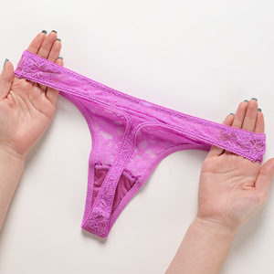 Ladymate ODM/OEM Tangas De Encaje Para Mujer للنساء سراويل داخلية دانتيل شفاف ملابس داخلية دانتيل فلورا للنساء على شكل حرف T - Product Image 3