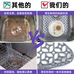 Kitchen Sink Drain Mat Rectangle Geometric Pattern Food Grade Silicone Waterproof Scratch Resistant Durable - Product Image 4