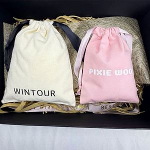 High Quality Recyclable Cotton pink <b>Drawstring</b> <b>Bag</b> Simple Style Dust Pouch <b>Bag</b> - Product Image 6