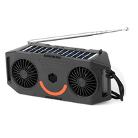 Radio solaire d'urgence portable pour extérieur avec haut-parleur, radio météo AM/FM à manivelle, charge sans fil pour téléphone portable et ordinateur