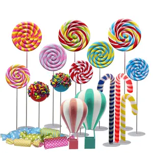 Comercial Navidad Natal Árvore Enfeites Pingentes Lollipop Candy Toy Mold Outdoor Natal Decorações Grande Lollipop Prop