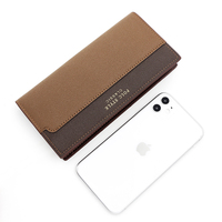 Dompet Pria Korea Model Baru Sederhana, Anti Air, Bahan Polyester, Motif Embos, Penjepit Uang, Kapasitas Besar, Banyak Slot Kartu