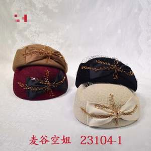 Béret en feutre de laine avec nœud papillon, décoration mode pour femme, personnalisé, 100% feutre de laine, chapeau pour femme - Product Image 5