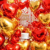 Ballons géants en forme de cœur de 18 pouces en feuille d'aluminium pour décoration et fournitures de fêtes de Noël, mariages, anniversaires, et autres événements festifs