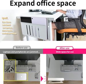 TBFIT <span class=keywords><strong>sous</strong></span> le stockage de <span class=keywords><strong>bureau</strong></span> organisateur de <span class=keywords><strong>bureau</strong></span> suspendu à 2 niveaux sans perceuse en acier allié <span class=keywords><strong>support</strong></span> pour ordinateur portable câble organisateur de fichiers pour <span class=keywords><strong>bureau</strong></span> maison - Product Image 4