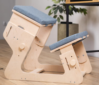 Chaise de travail moderne réglable pour lire et s'asseoir en position accroupie, chaise à genoux en bois avec coussin