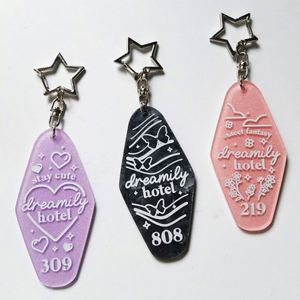 Llaveros de Plástico con Logotipo Personalizado para Motel, Llaveros Acrílicos Brillantes para Hotel - Product Image 1