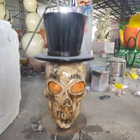Arche de crâne d'Halloween en fibre de verre de taille réelle, porte d'entrée squelette, accessoire de maison hantée en plein air pour parc à thème