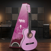 Midex CG-390PU 39 Inch 4/4 Purple Classical Guitar Sapele Neck Indian Rosewood Fretboard Glossy Finish Adjustable Truss Rod