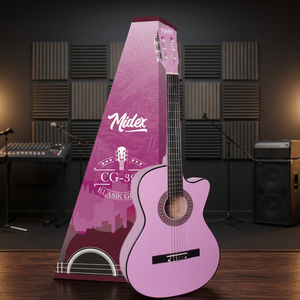 Guitarra Clásica Midex CG-390PU de 39 Pulgadas 4/4, Color Morado, Mástil de Sapele, Diapasón de Palisandro Indio, Acabado Brillante, Varilla de Ajuste - Product Image 3