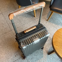 Valise de voyage à roulettes de style japonais, luxe/simple, en PC, avec roues larges transparentes, 20/28 pouces, pour cabine et soute, unisexe
