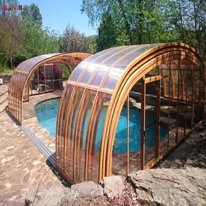 Easy Assembling Garden Retractable Sunroom Pool Enclosures All Seasons Use