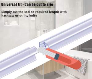 Hydrorelax ללא מסגרת מקלחת דלת תחתון חותם זכוכית מקלחת דלת חותם רצועת עם אורך מתכוונן - Product Image 5