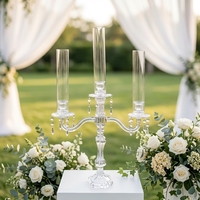 Candélabres à 3 bras en acrylique, centres de table, décoration de mariage, chandeliers, décoration pour événements et fêtes
