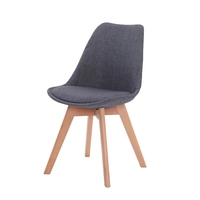 Chaise de salle à manger pivotante moderne avec revêtement en tissu et pieds en bois - Empilable, portable et légère pour le salon