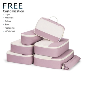 Juego de 7 Cubos Organizadores de Equipaje de Poliéster Impermeable, Bolsas para Zapatos con Cierre de Cremallera, Transpirables, Plegables, Gran Capacidad 36-55L, para Viaje - Product Image 1