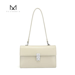 Borsa a <span class=keywords><strong>Tracolla</strong></span> Minimalista in Pelle per Donne, Elegante Borsetta Sottobraccia, Borsa a Mano Monocolore con Patta per Ufficio e Feste - Product Image 5