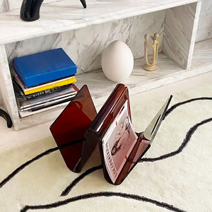 Tùy chỉnh hiện đại rõ ràng Acrylic lưu trữ Tạp Chí giá W hình <span class=keywords><strong>lucite</strong></span> hiển thị Tạp Chí đứng chủ cho các cửa hàng - Product Image 3