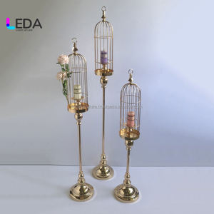 LEDA, superventas, portavelas de jaula de pájaros Retro creativo, decoración, soporte de vela de hierro europeo, accesorios para restaurante de boda - Product Image 2