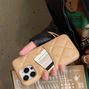 NOUVEAU Étui de téléphone à fentes pour cartes, texture litchi, style japonais et coréen, série Maillard Color, pour iPhone 15 Pro 14 13 - Product Image 3