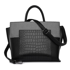 Borsa Tote Grande Capacità Stile Retrò <span class=keywords><strong>Europeo</strong></span>-Americano con Motivo <span class=keywords><strong>Coccodrillo</strong></span>, Borsa a Mano da Donna di Alta Gamma con Cerniera Goffrata - Product Image 1