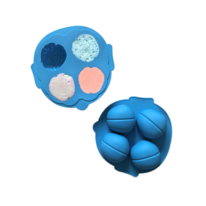 Moule à glace en silicone bleu à 4 cavités en forme de cerveau pour glaces, chocolats et plateaux à cocktails - Product Image 1