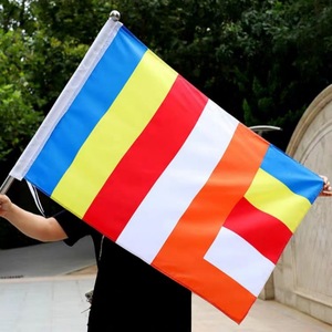 Nuoxin alta calidad publicitar espesado templo bandera monasterio cinco colores budismo Buda bandera - Product Image 5