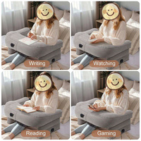Coussin gonflable de lecture et de jeu avec accoudoir et soutien lombaire, design tricoté pour les jambes, repose-pieds portable