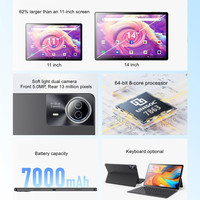 Tablet PC Android de 14 Pulgadas con Ocho Núcleos, Pantalla IPS de 1920x1200, Uso Comercial, 6 GB de RAM, 256 GB de Almacenamiento