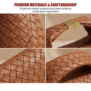 Sacs à main pour femmes, fabrication sur mesure OEM, petit sac à main tendance pour femme, sacs à main en cuir véritable tissé pour femmes, luxe - Product Image 2