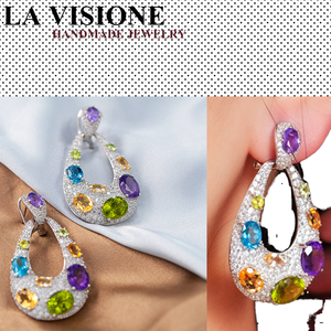 Boucles d'oreilles unisexes en silicone artisanal italien, style vintage français romantique, avec pendentif Tai Silver - Cadeau - Product Image 1