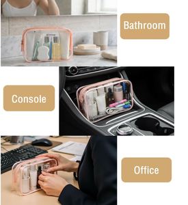 Clear <b>Pouch</b> Small, 6.6"x2.3"x4.7" Size TSA Approved Toiletry Bag, Travel Bags for Toiletries, Cosmetic Bag for Women and <b>Men</b> - Product Image 3