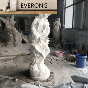 Statua di Angelo Alato a Grandezza Naturale in Stile Moderno, Scultura in Marmo per Decorazione Esterna del <span class=keywords><strong>Giardino</strong></span> - Product Image 5