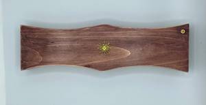 Boîte à encens en pin faite à la main : finition vieillie teintée avec emblème solaire, support pour bâtonnets d'encens en <span class=keywords><strong>bois</strong></span> - Product Image 2
