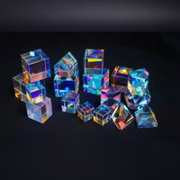 Prisme optique en verre polyédrique X-cube à six faces, haute précision, revêtement coloré