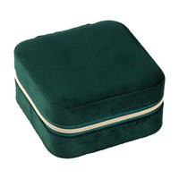Reise-Schmucketui aus Plüsch-Samt, Kleine Schmuck-Reiseorganizer-Box zur Aufbewahrung von Ringen, Halsketten, Armbändern und Ohrringen