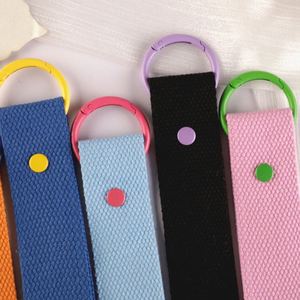 Étiquette thermocollante artisanale style Ins, ceinture en toile de coton couleur unie avec boucle en métal pour DIY, ruban de bagage, pendentif clé, personnalisable - Product Image 5