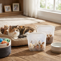 Sacs de conservation réutilisables en silicone de qualité supérieure, étanches, résistants au four et au congélateur, sans BPA, anti-fuite, 1500 ml, sacs de voyage pour aliments pour animaux de compagnie